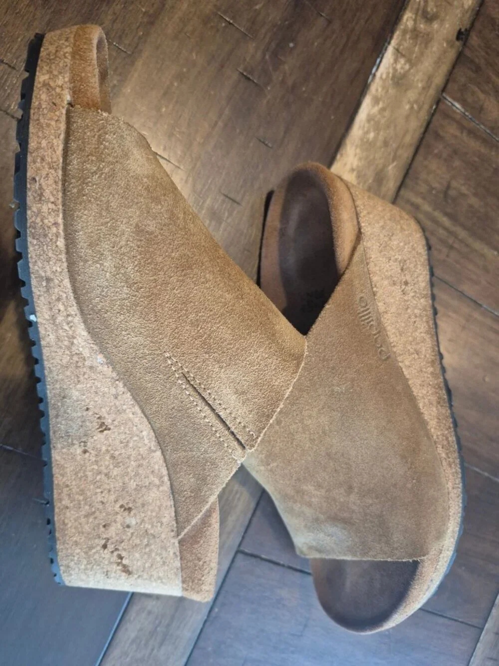 Papillio Brown Suede Open-Toe Wedge Sandals Size 37 EU, 6-6.5 US - Picture 3 of 5